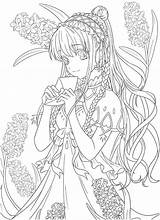 Coloring Fairy Flower Pages Anime Manga Paper sketch template