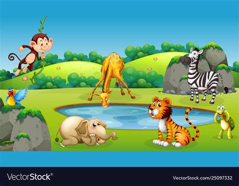animals  nature scene royalty  vector image