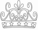 Crown Coloring Pages Princess Simple Print Printable Birthday King Crowns Template Tiara sketch template