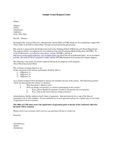 letter  recommendation  grant funding invitation template ideas