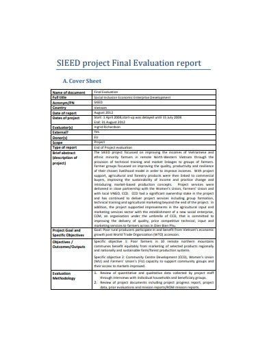 project evaluation report templates