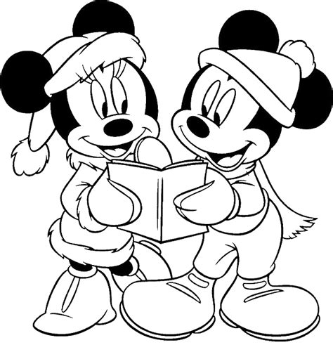 mickey  minnie mouse happy merry christmas coloring  kids