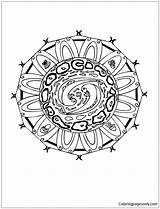 Pages Water Mandala Energy Coloring Color sketch template