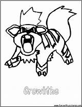 Coloring Growlithe Arcanine Pages Pokemon Getcolorings Fun Template sketch template