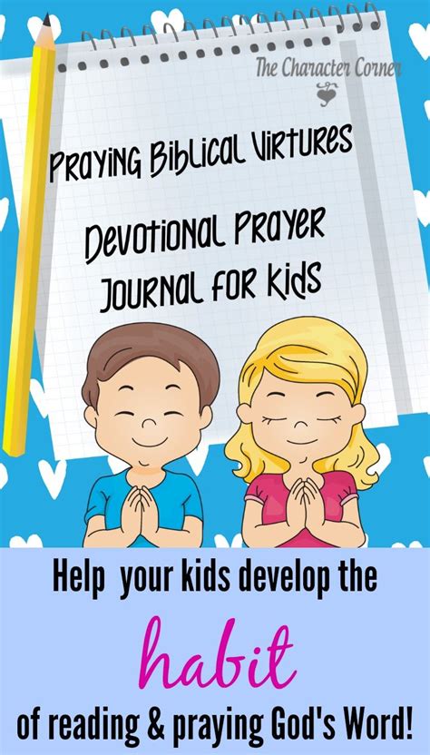 devotional prayer journal  kids praying biblical virtues