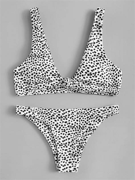 knot front dot print bikini set cuteclothsforteens bikini swimsuits