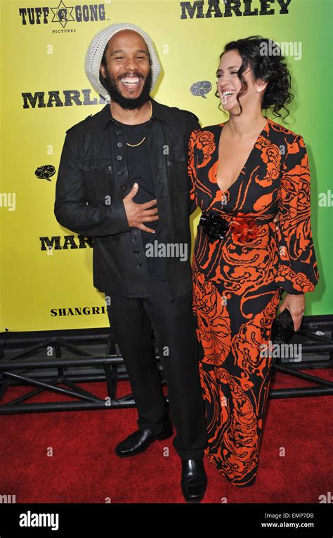 los angeles ca april 17 2012 ziggy marley and wife orly agai at the