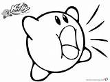 Kirby Coloring Pages Shouting Printable Kids sketch template