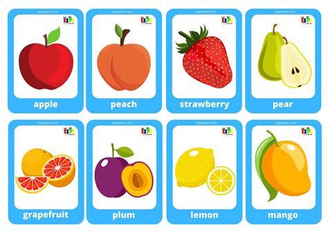fruit game cards mini flashcards ezpzlearncom