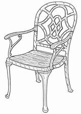 Chair Coloring Sillas Para Dibujar Antiguas Transparent Getdrawings Drawing Edupics Pngfind Large sketch template