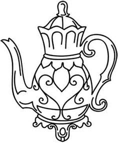 teapot colouring pages clipart