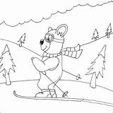Skiing Coloring Bear Pages Drawing Colouring Teddy Printable Index Getdrawings Gif sketch template