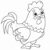 Rooster Animals Outline sketch template