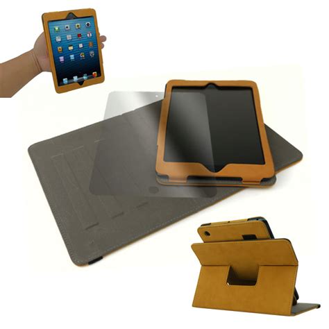 apple ipad mini retina case coverscreen protector flip suede beige wake sleep ebay