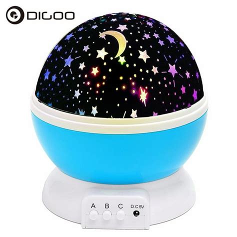 3 Colors Led Star Projector Lamp 360 Degree Romantic Rotating Night