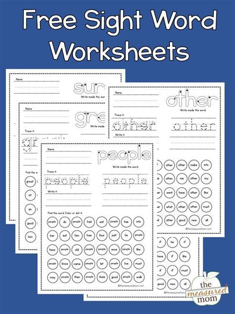 teach sight words sight word worksheets teaching sight words