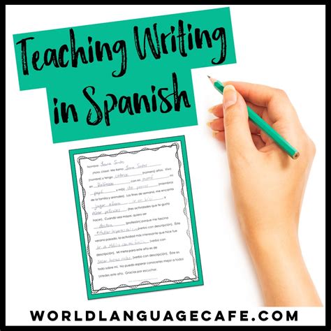 spanish writing templates world language cafe