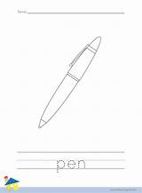 Pen Worksheet Coloring Worksheets Stationery sketch template