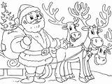 Coloring Pages Printable Santa Christmas Reindeer Print Sheets Visit sketch template