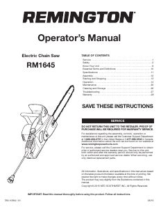 manual remington rm chainsaw