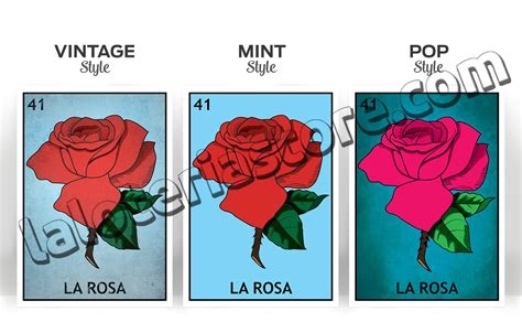 Canvas 8x10 La Rosa Loteria Card Stretched And Ready To