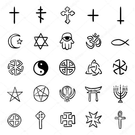 doodle religious symbols stock vector  cnikiteev
