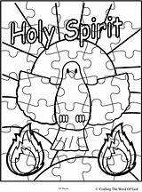 Holy Spirit Coloring Puzzle Pages Pentecost School Sunday Activity Sheets Crafts Sheet Printable Bible Autism Last Fruits Lesson Piece Kids sketch template