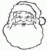 Coloring Santa Face Printable Christmas Pages sketch template