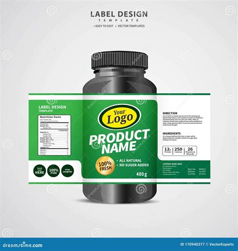 bottle label package template design label design mock  design label template stock vector