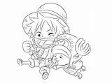 Luffy Coloring Chopper Pages Piece Chibi Printable Anime Comments Categories sketch template