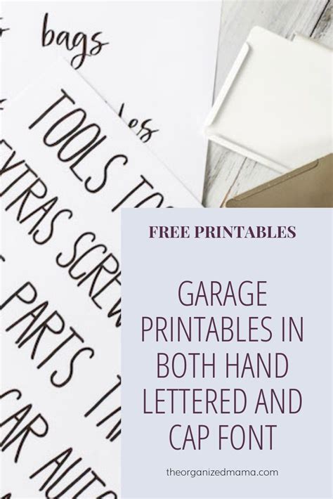 garage label printables