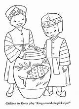 Coloring Korea Pages Korean Kids Children Japan 1954 Lands Other Colouring Culture South Hmong Book Around Icolor Little Burma China sketch template