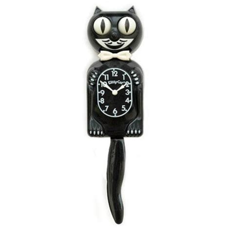 small kit cat clock  black  wagging tail artsihome