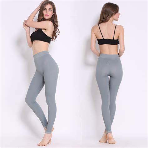 women casual fitness new arrival ladies leggings large size thin super elastic solid color