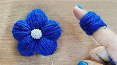 amazing woolen flower craft idea  finger easy woolen flower