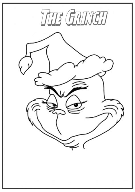 grinch portrait coloring pages christmas coloring pages