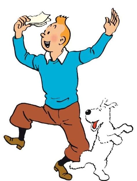 tintin tient une lettre dans la main droite il vient d apprendre une bonne nouvelle