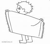 Towel Boy Clipart Beach Printable Kids Coloring Adults Pages sketch template