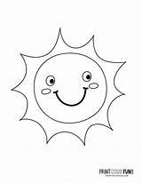 Sun Coloring Pages Fun Printable Print Cute Color Abstract Faces Stylized Shapes sketch template