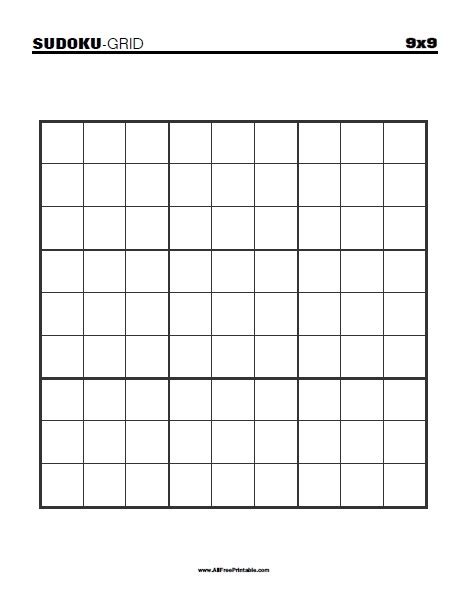blank  sudoku grid  printable