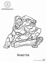 Overwatch Pages Coloring Winston Printable Print Template Bettercoloring sketch template