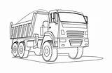 Truck Coloring Dump Book Carrying Contour Cargo Large Illustration sketch template