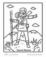 Daniel Boone Coloring Pages American History Tall Tales Kids Activities Education Worksheets Worksheet Getcolorings Unit Color Events Early sketch template