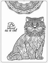 Cat Pages Relaxing Cats Coloring Adults Mandala Animals Decorative Adult Printable Color Elena Print Pet Getdrawings Getcolorings Justcolor Drawing sketch template