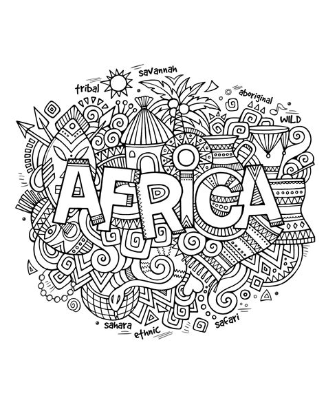 africa abstract symbols africa adult coloring pages page
