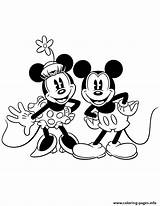 Mickey Minnie Mouse Coloring Classic Pages Disney Happy Printable Old Drawings Cartoon Vintage Book Clipart Print Color Library Choose Board sketch template