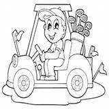 Golf Cart Boy Coloring Pages Riding Surfnetkids Template sketch template