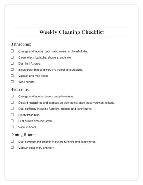 40 printable house cleaning checklist templates ᐅ templatelab