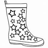 Coloring Boots Rain Clipart Library sketch template