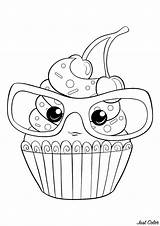 Coloring Cakes Cupcakes Pages Kids Beautiful sketch template
